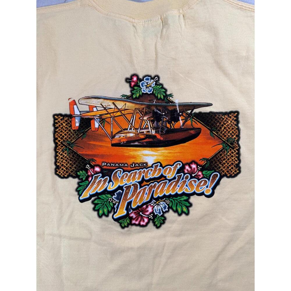 Panama Jack "Tropical Man" Yellow Short Sleeve T-Shirt Size Medium - Picture 4 of 9